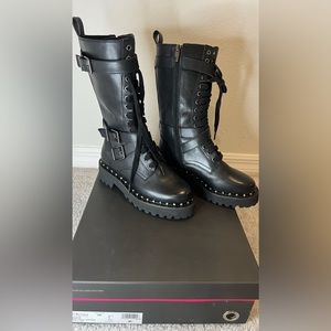 NWT Vince Camuto Black Meterla Combat Boots size 6